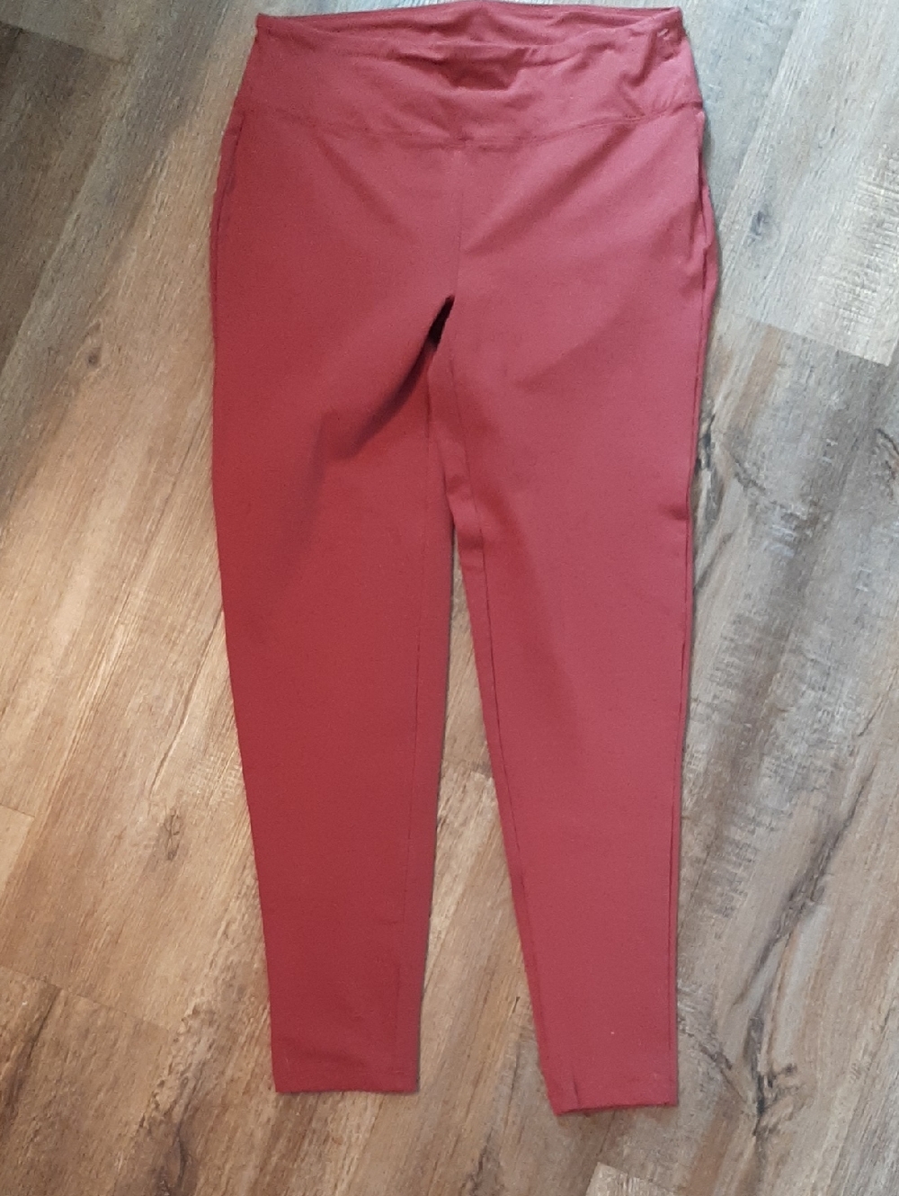 Zenana Outfitters High Waist Tummy Control Brick Red Leggings 2X